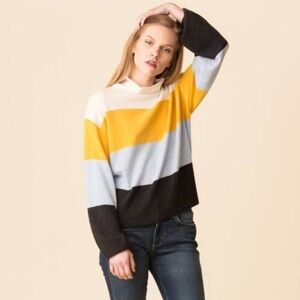 Veronica Beard Multicolor Striped Turtleneck Sweater